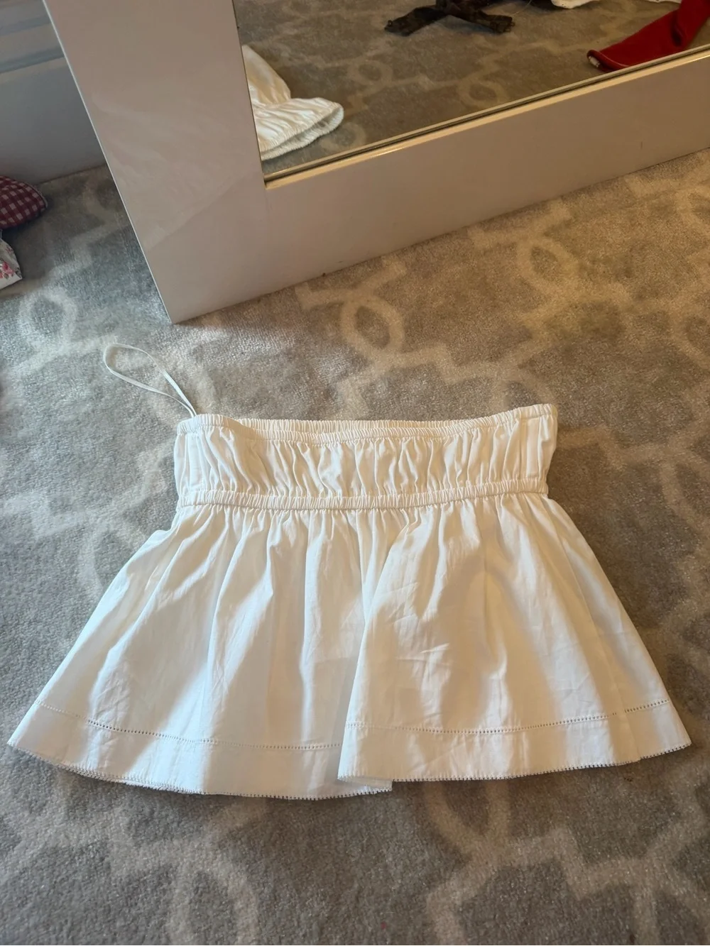 Reformation Off-White Strapless Ruffled Top - Picture 4 of 4